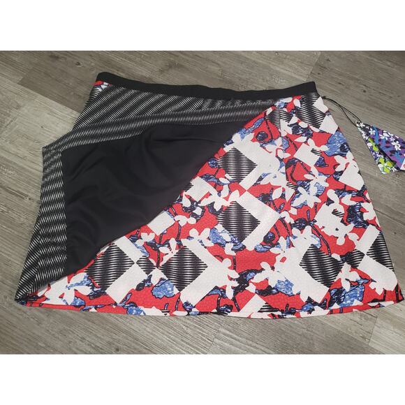 Peter Pilotto x Target Collaboration Red Floral / Check Print Skirt | Size 16 - Picture 2 of 8